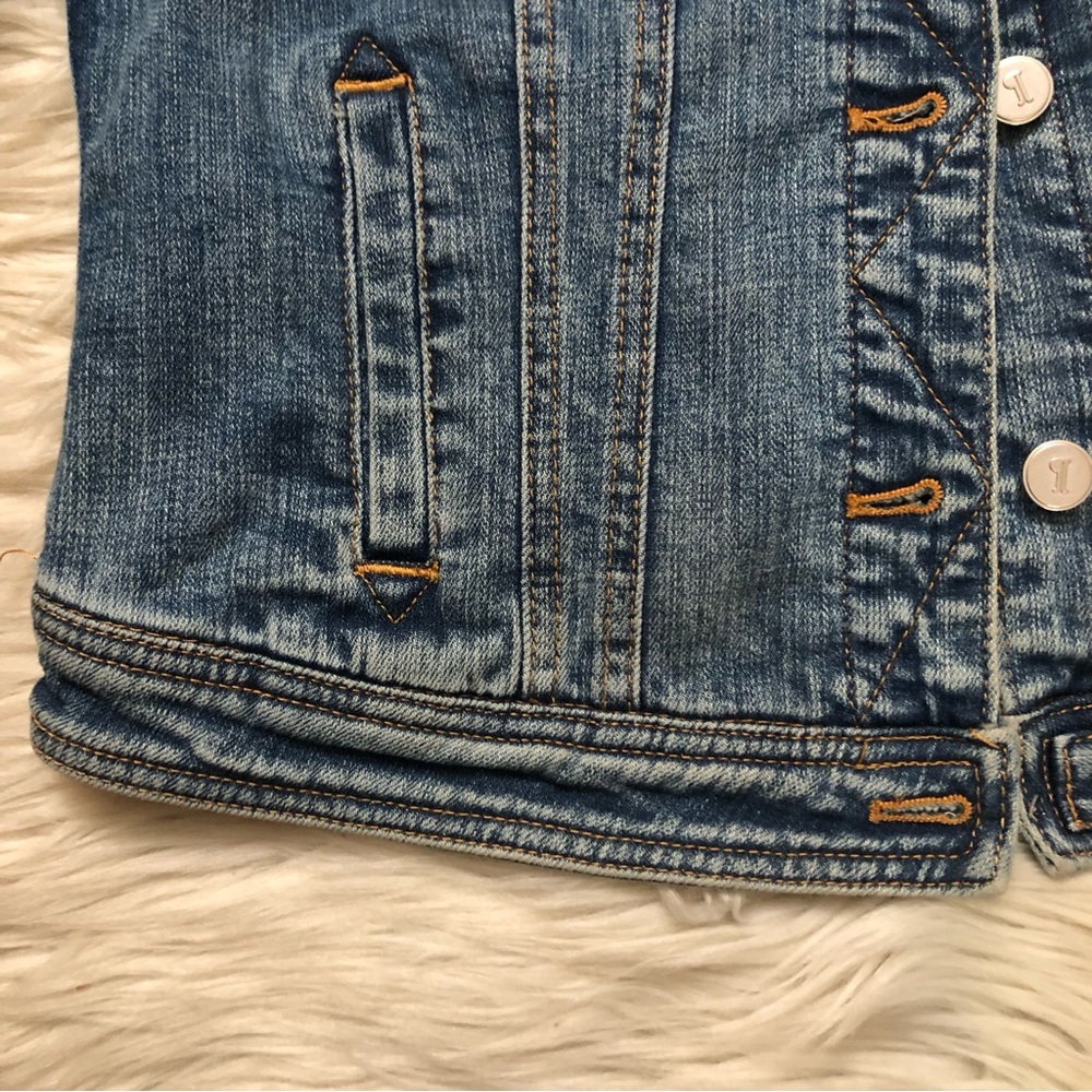 Pilcro Anthropologie Classic Button Down Blue Jean Denim Jacket size M - Picture 12 of 16